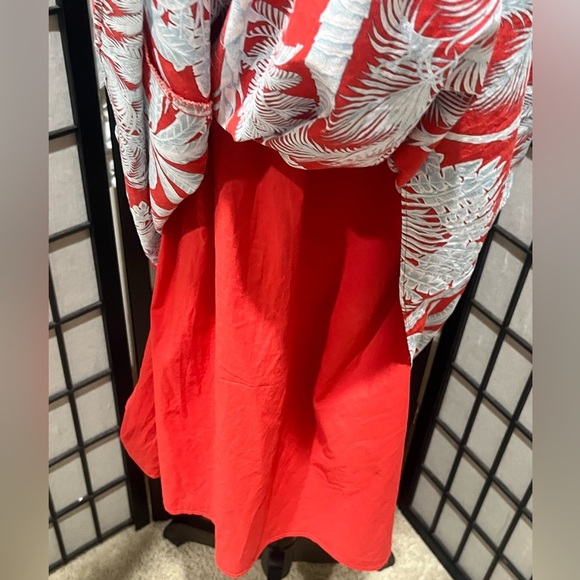 Talbots OASIS PALM VOILE FIT & FLARE DRESS, BOHO MIDI LENGTH SIZE 4. - Picture 7 of 9